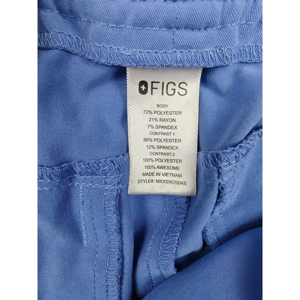 FIGS Scrub Pants Mens Medium Short‎ Blue Technical Collection Jogger Drawstring